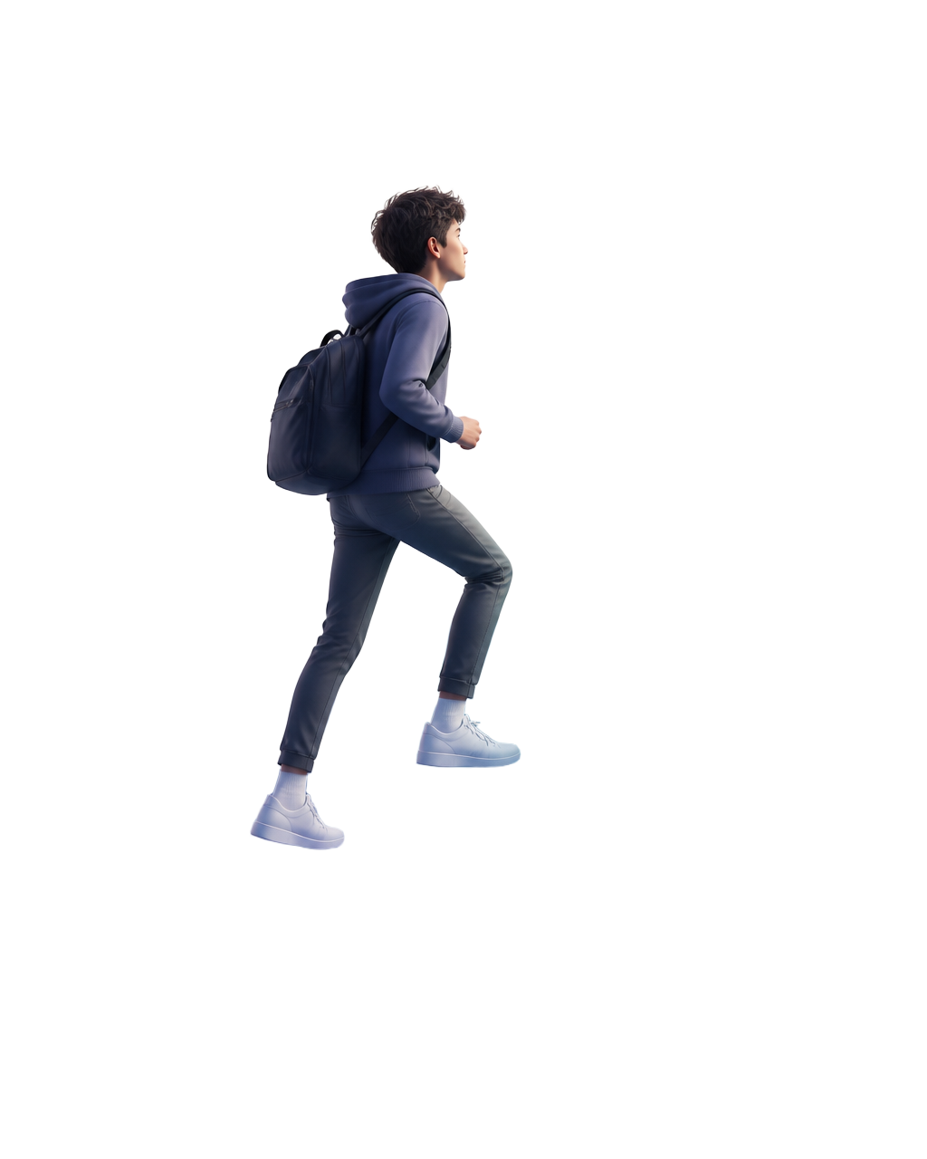 A student moving upward along a continuous learning journey