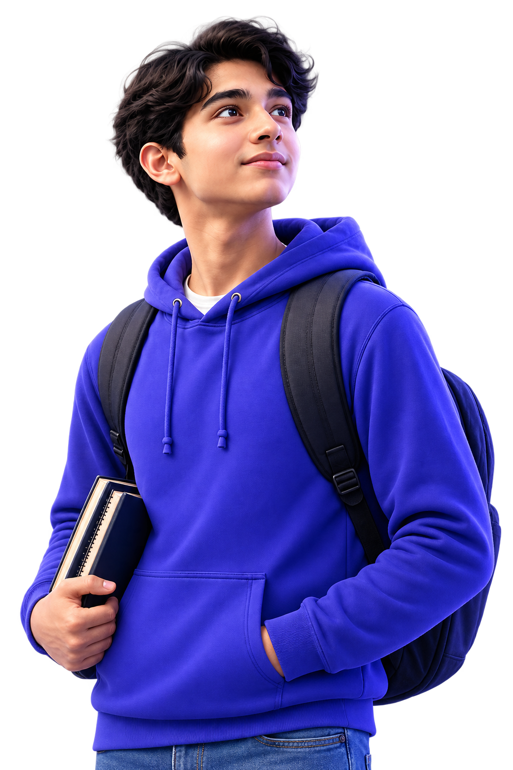 A student moving upward along a continuous learning journey